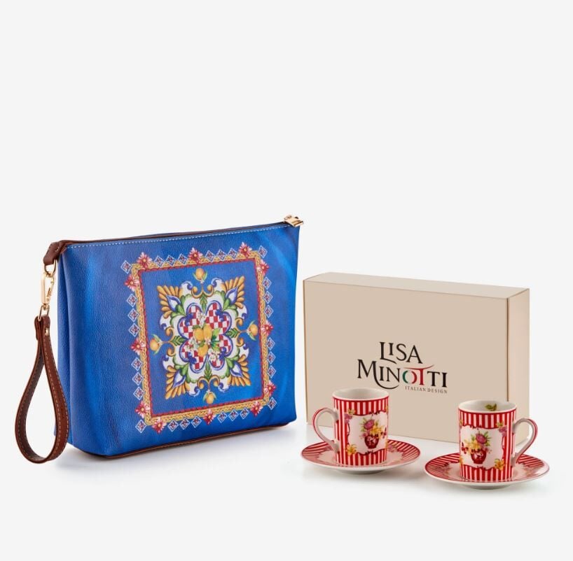 Capri Clutch & Portföy Çantalı 2'li Kırmızı Türk Kahvesi Fincan Seti 110ml