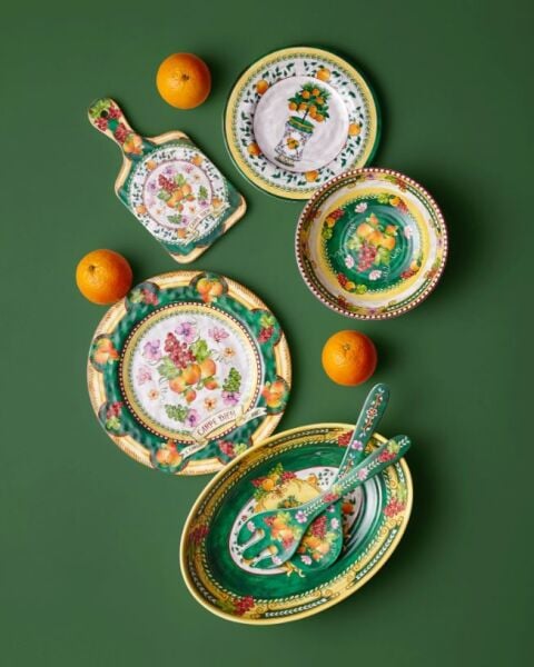 Yeşil Melamin Servis Kasesi 33 Cm Carpe Diem