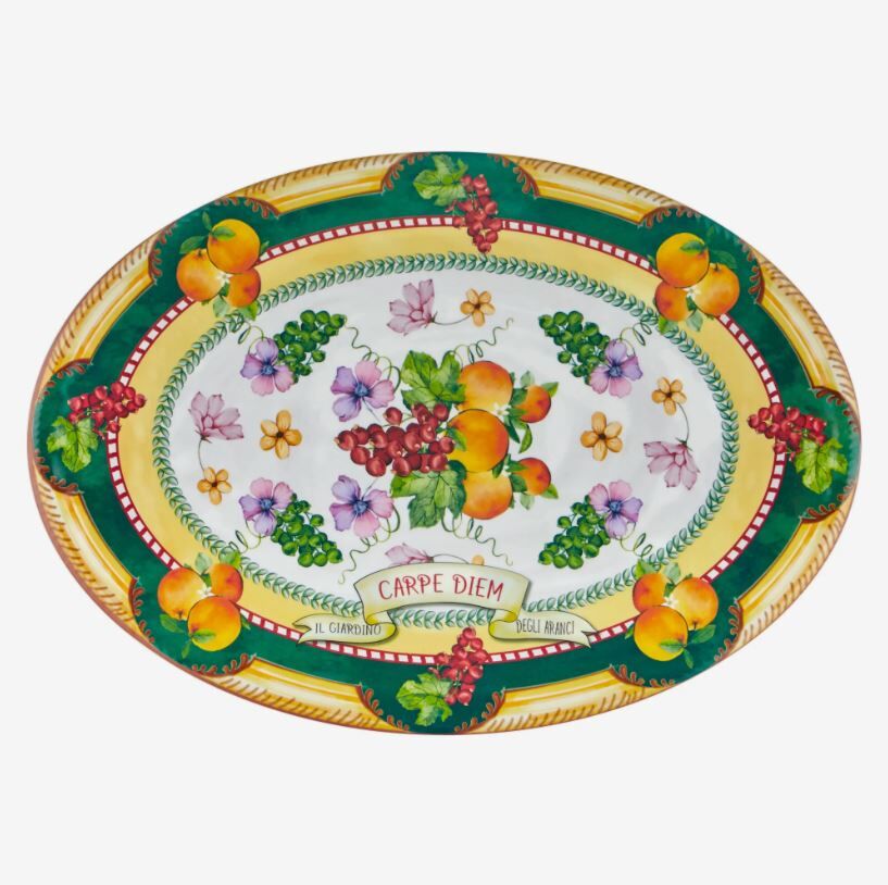 Sarı Melamin Servis Tabağı 50 Cm Carpe Diem