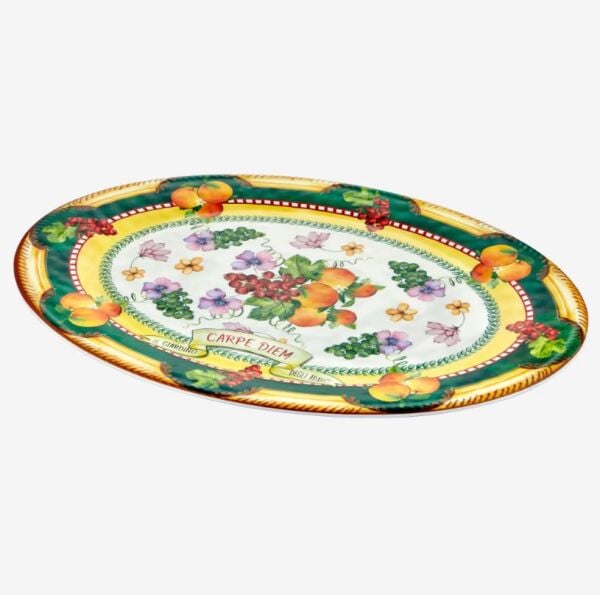 Sarı Melamin Servis Tabağı 50 Cm Carpe Diem