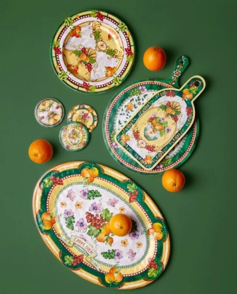 Sarı Melamin Servis Tabağı 50 Cm Carpe Diem