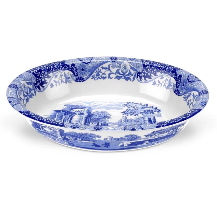 lue Italian Oval çukur servis 28cm