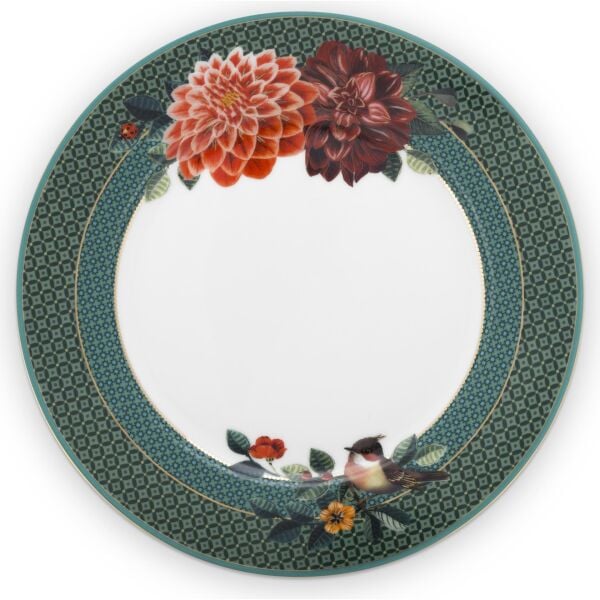 Winter Wonderland Çiçekli Yeşil Tabak 21 Cm