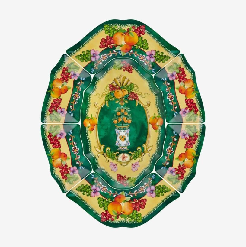 Yeşil Melamin Meze Tabağı 7 Parça Carpe Diem