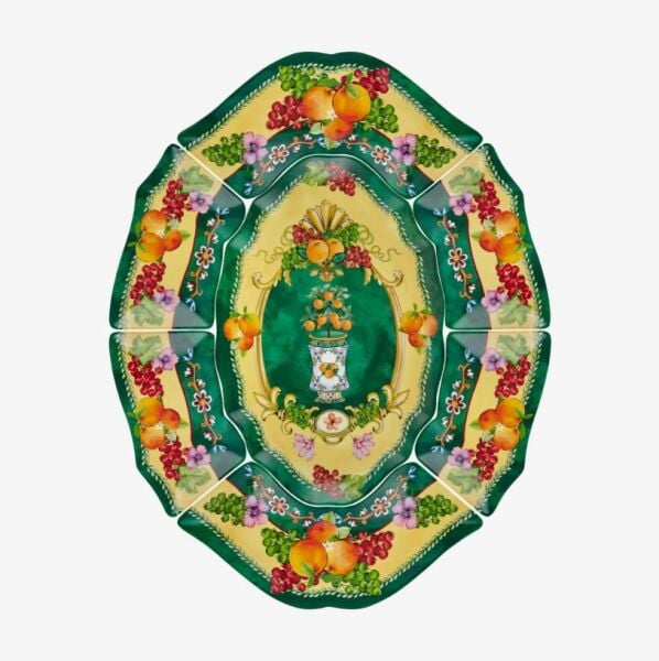 Yeşil Melamin Meze Tabağı 7 Parça Carpe Diem