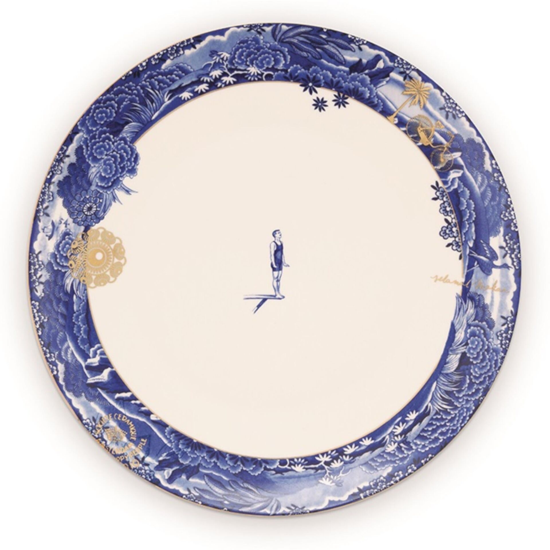 Heritage Mavi Bordürlü Yemek Tabağı 26,5 cm