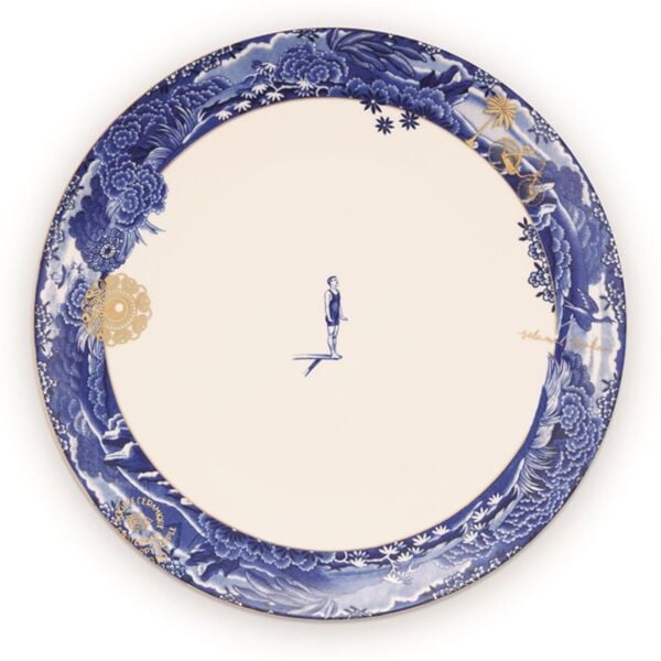 Heritage Mavi Bordürlü Yemek Tabağı 26,5 cm