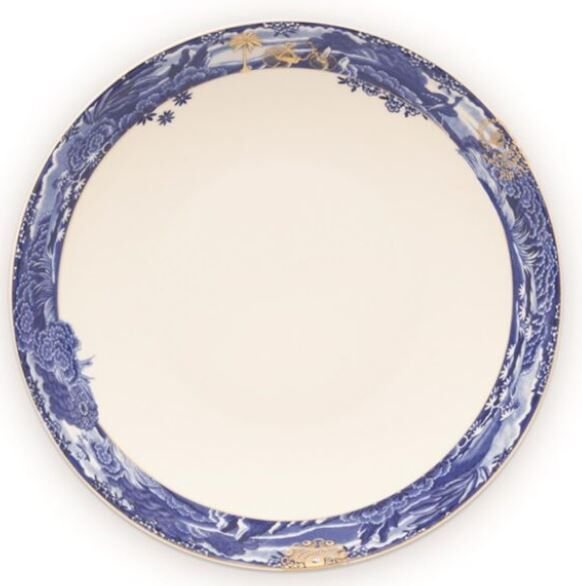 Heritage Mavi Bordürlü Çukur Tabak 25,5 cm