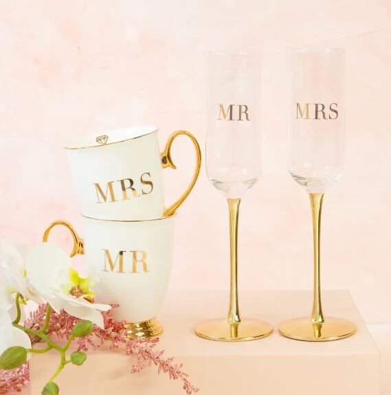 Flutes Crystal MR & MRS Set of 2