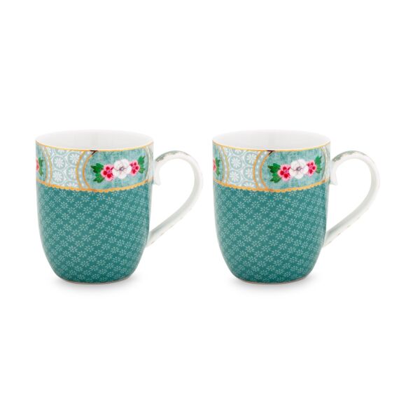 Blushing Birds ikili Mavi Küçük Mug Seti 145 Ml.