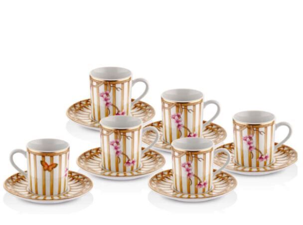 Sakura Türk Kahvesi Fincanı Kutulu 6 Lı Set