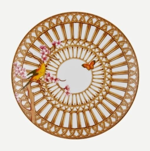 Sakura Kahverengi Porselen Yemek Tabağı 25 cm