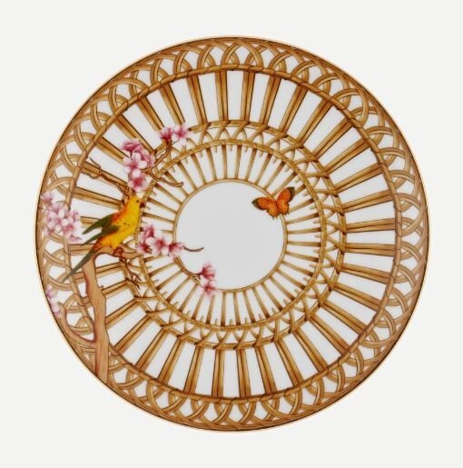 Sakura Kahverengi Porselen Yemek Tabağı 25 cm