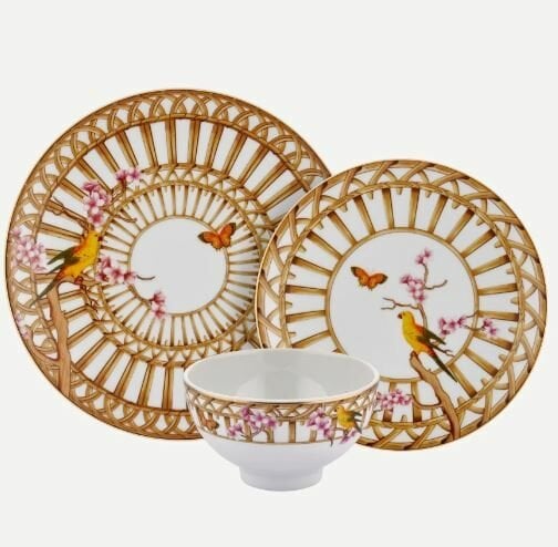 Sakura Kahverengi Porselen Yemek Tabağı 25 cm