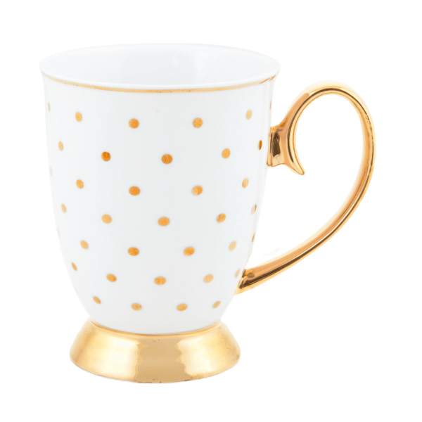 Mug Ivory Polka Gold