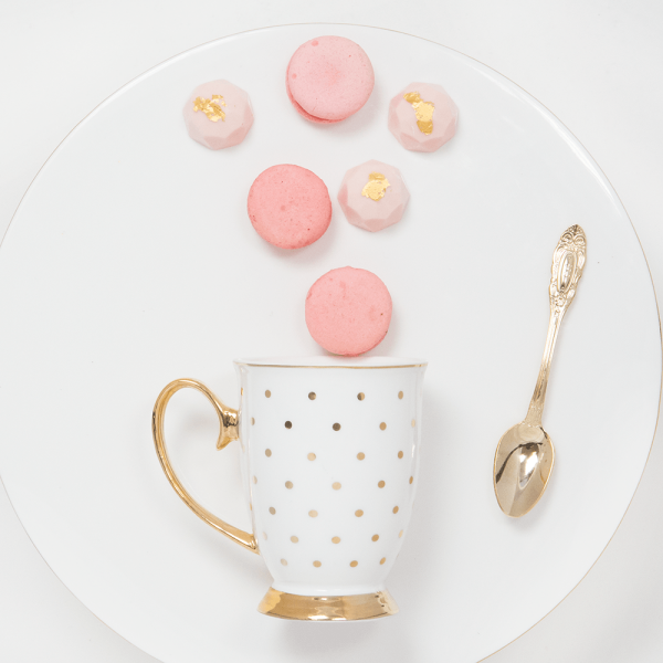 Mug Ivory Polka Gold