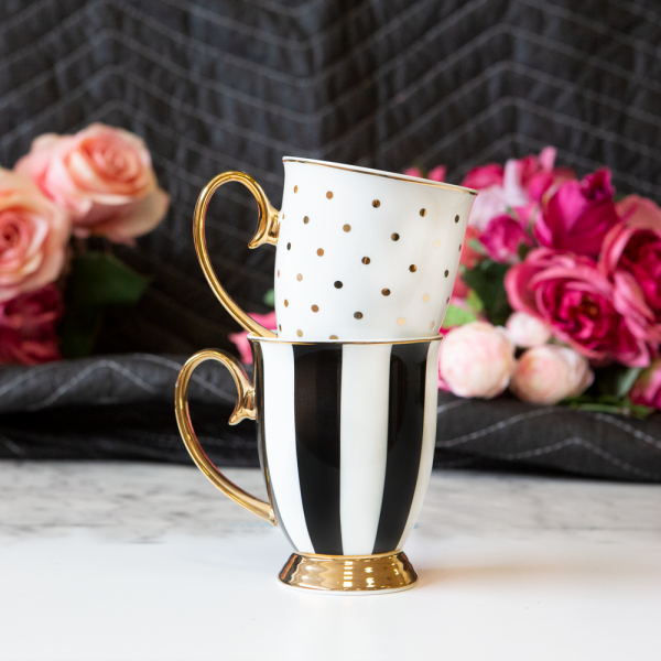 Mug Ivory Polka Gold