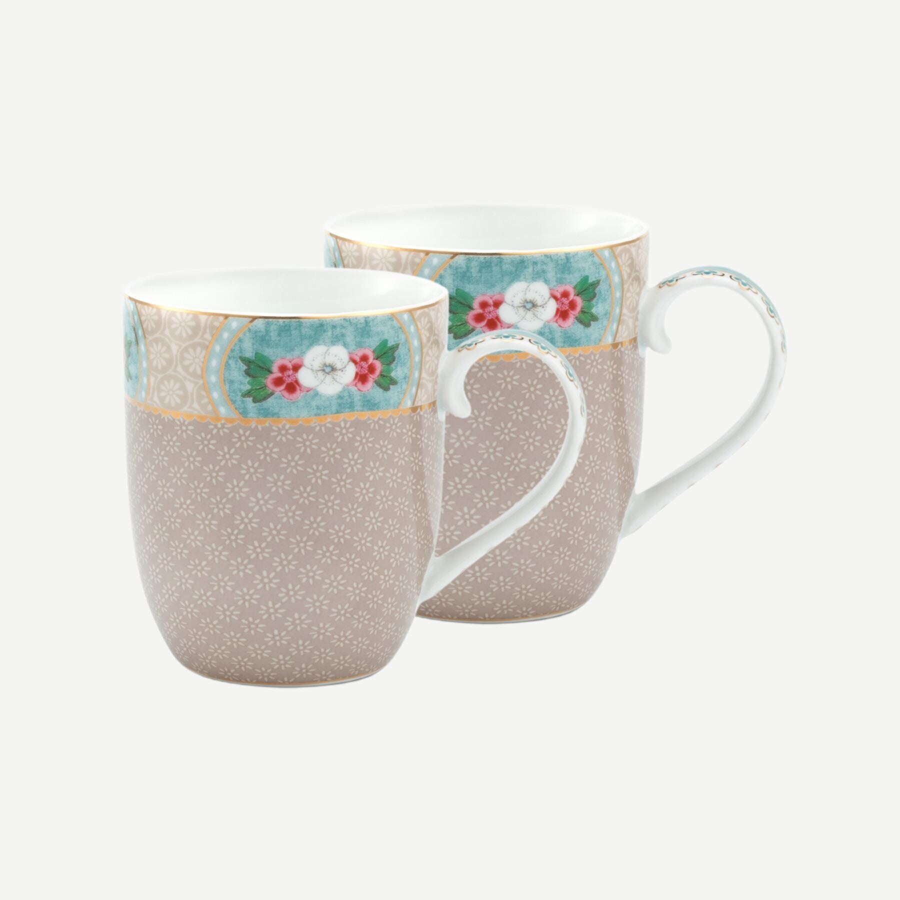 Blushing Birds İkili Haki Küçük Mug Seti 145 ml.