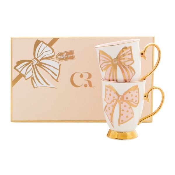 French Bow Mug Set - Set of 2