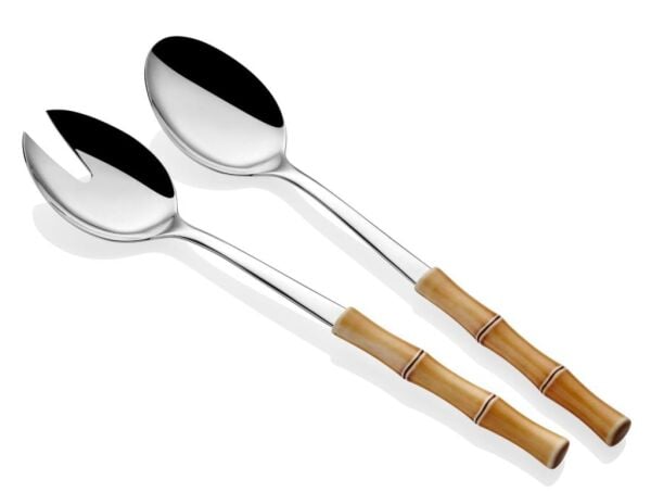 Bamboo Bej Salata Servis Seti