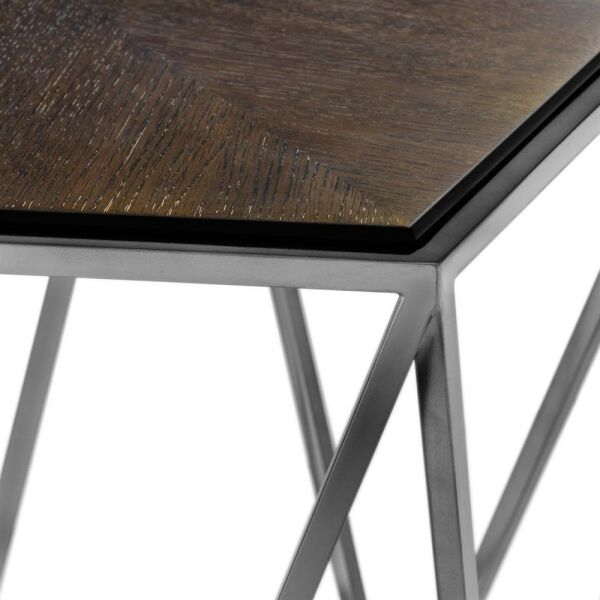Side Table Pentagon charcoal oak veneer