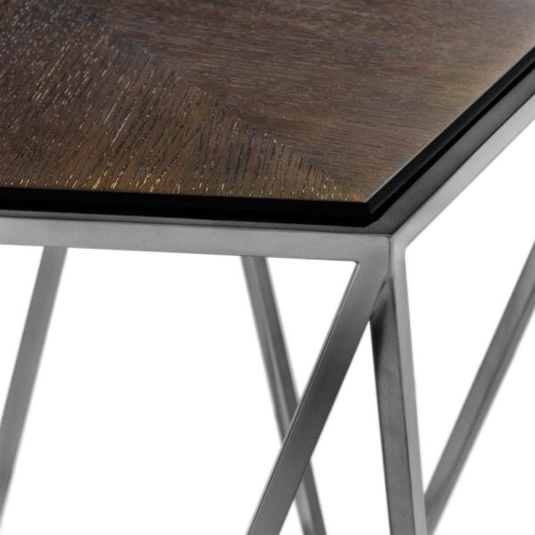 Side Table Pentagon charcoal oak veneer