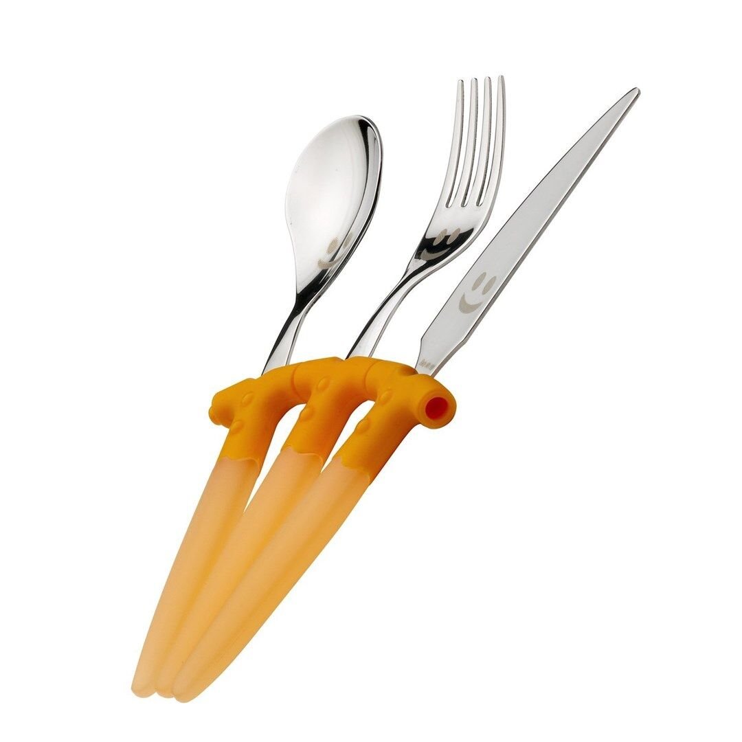 TREBIMBI TURUNCU 3P ÇOCUK ÇATAL BIÇAK SETİ