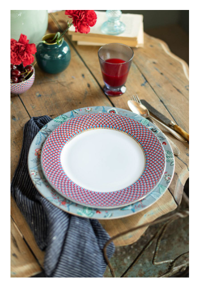 Flower Festival Mavi Yemek Tabağı 26.5 cm