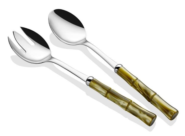 Bamboo Zeytin Yeşili Salata Servis Seti