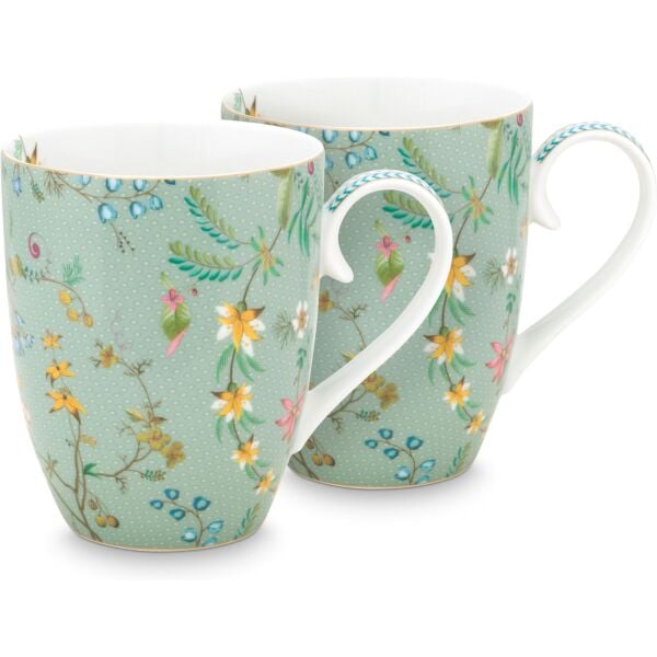 Jolie İkili Mavi Büyük Mug Seti 350 ml.