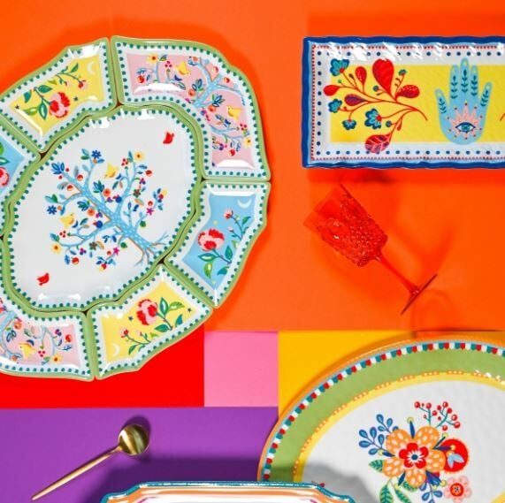 Mamma Mia Ağaç Desenli 7 Parça Meze Tabağı 50 cm x 60 cm