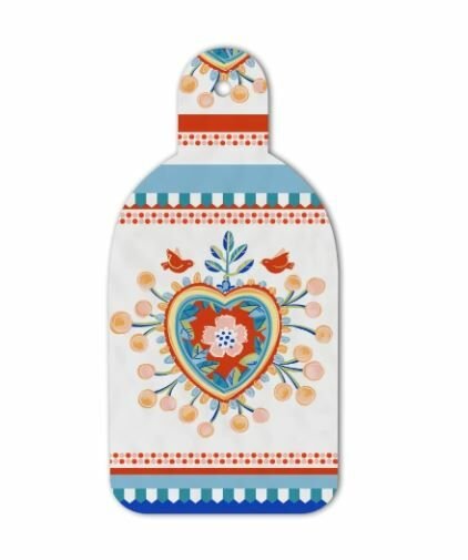 Mamma Mia Kalp Desenli Kesme Tahtası 16,5 cm x 34,5 cm