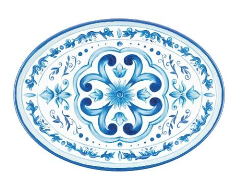 Blues Kayık Tabak 50 cm x 36 cm x 3 cm
