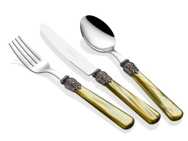 Elena Zeytin Yeşili 75 Parça Çatal Bıçak Seti