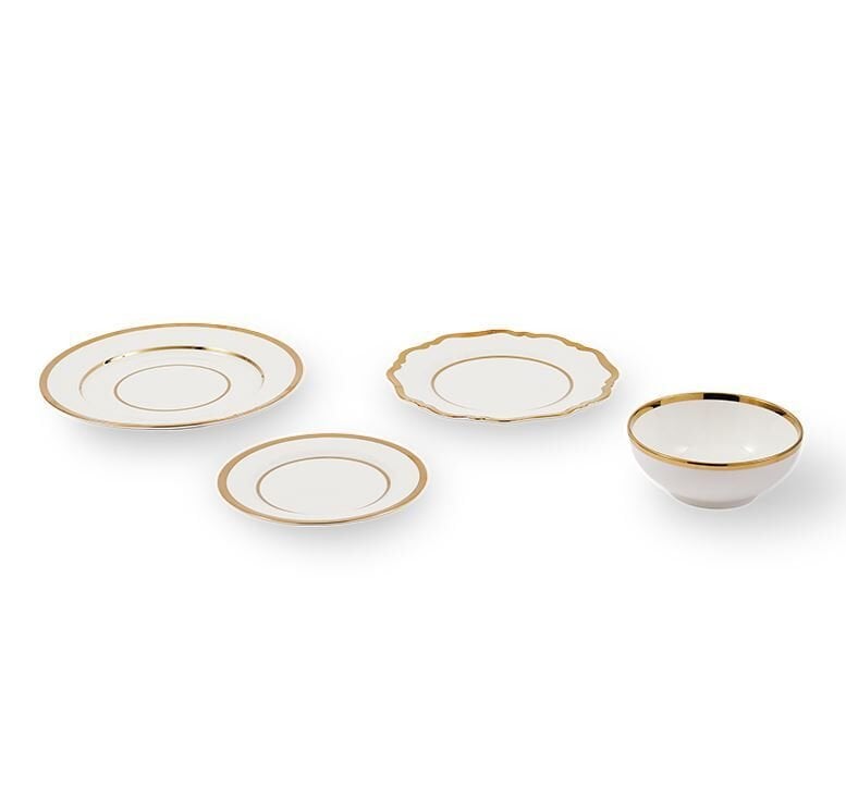 Golden Finds Plates & Bowl Set