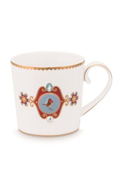 Love Bird Beyaz Madalyon Desenli Mug 250 ml