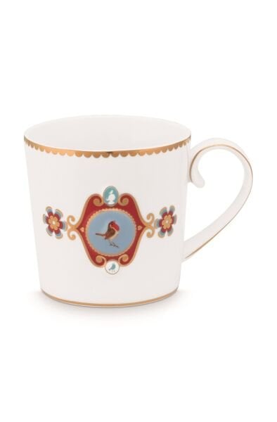 Love Bird Beyaz Madalyon Desenli Mug 250 ml