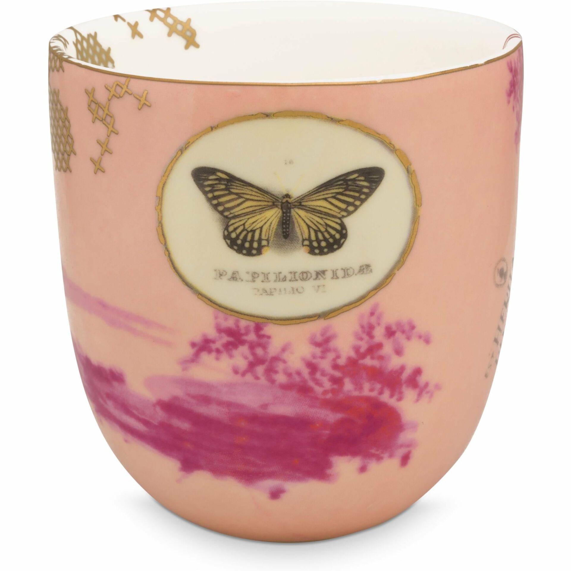 Heritage Kelebekli Kulpsuz Pembe Kupa 300 ml