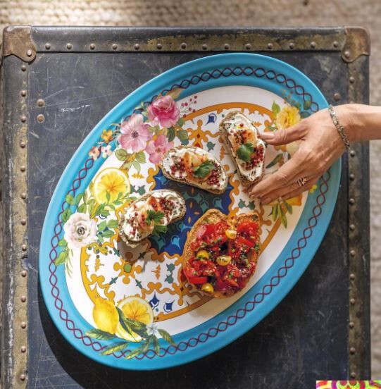 Flower Lemon Oval Tabak 35,5 cm x 25,5 cm x 3