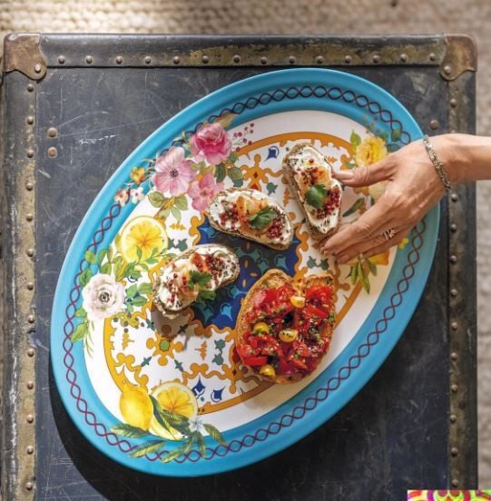 Flower Lemon Oval Tabak 35,5 cm x 25,5 cm x 3