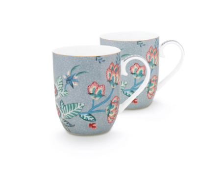 Flower Festival Mavi İkili Küçük Mug Seti 145 ml.