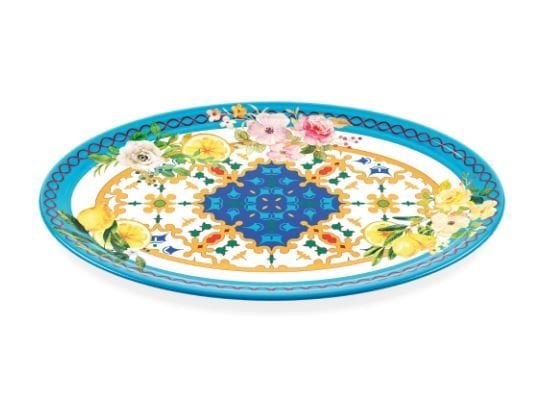Flower Lemon Oval Tabak 50 cm x 36 cm x 3 cm