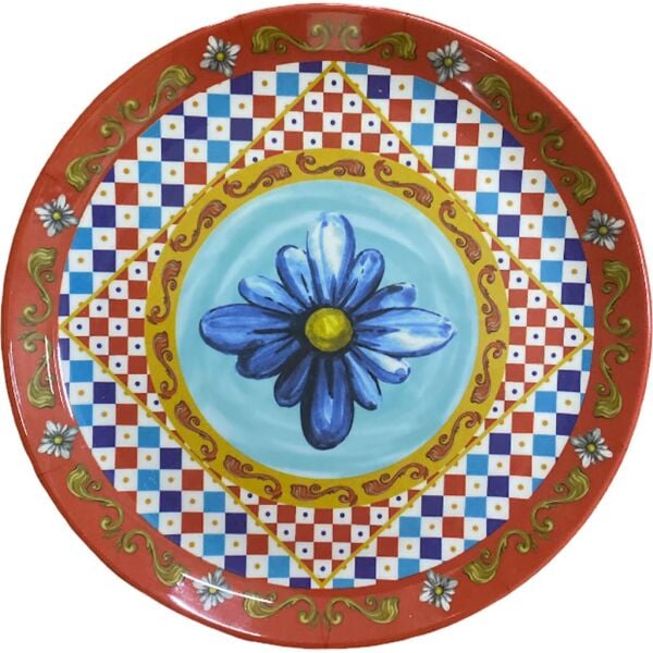 Capri Mavi Çiçekli Tabak 21 Cm