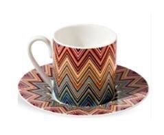 Zig Zag Jarris 156 - Turuncu-Bordo, 2 li Kahve Fincan ve Tabağı, 0,10 L