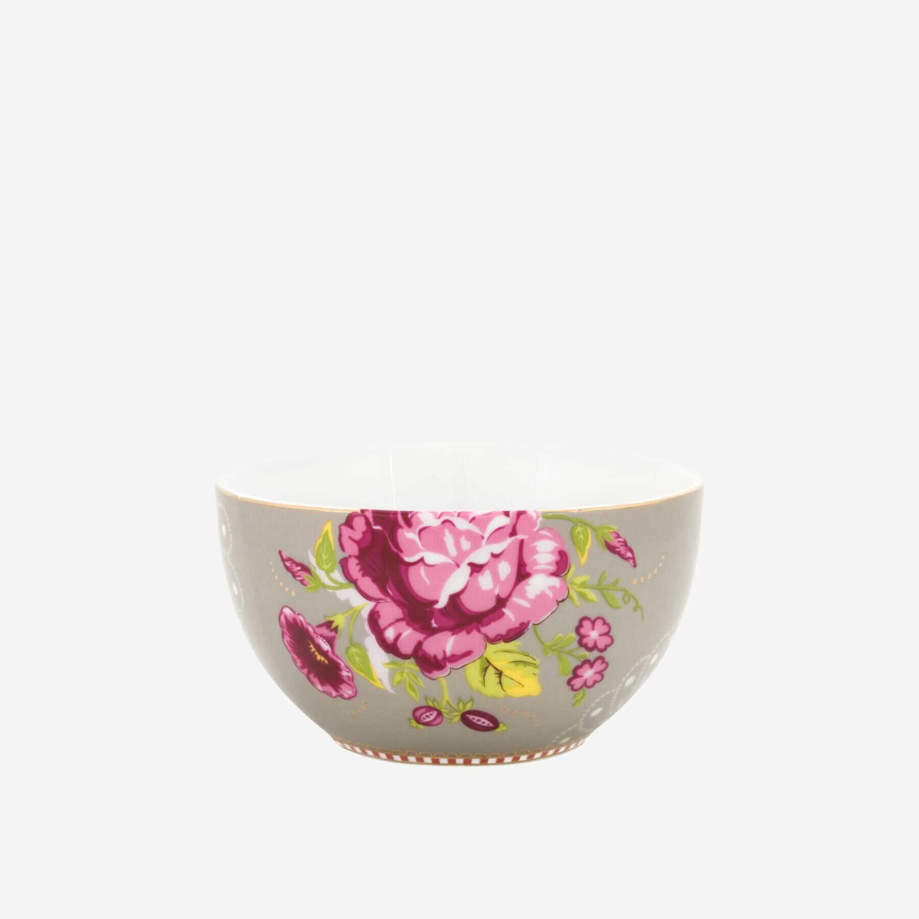 Pip Gül Desenli Haki Kase 12 Cm