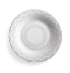 Zig Zag White - Beyaz-Gri, ekmek Tabağı 15,5 cm