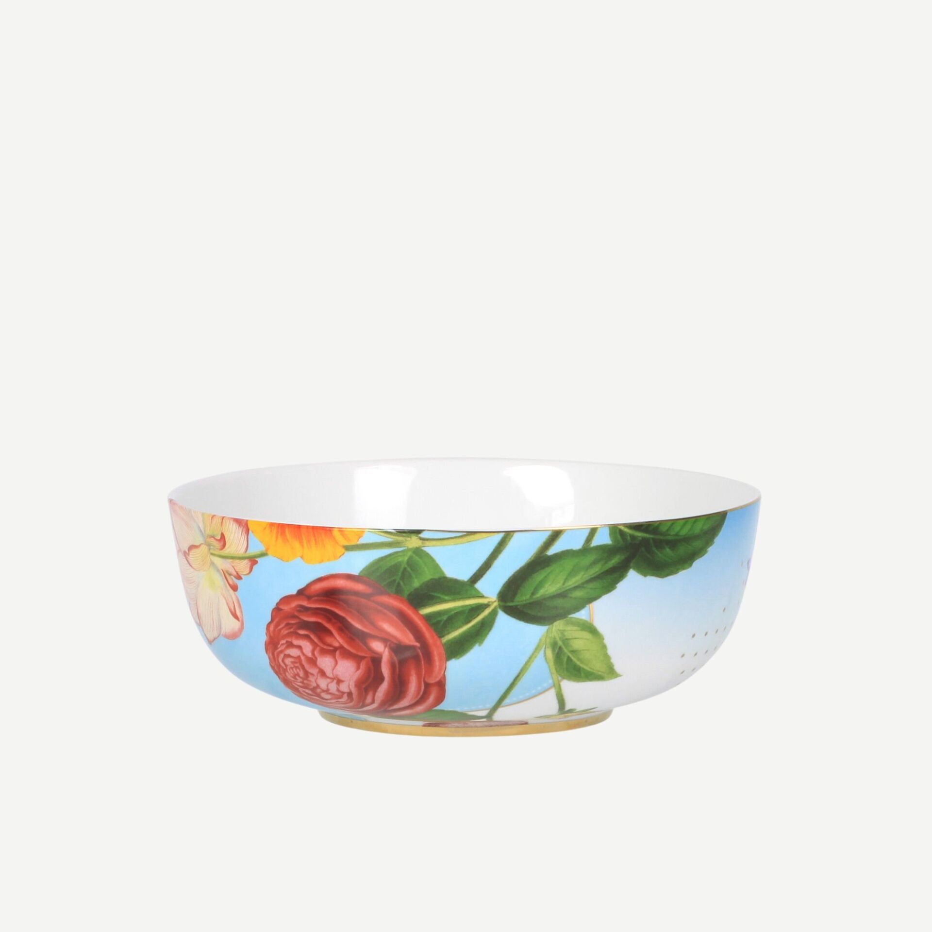 Royal Mavi Çiçek Desenli Kase 20 cm.