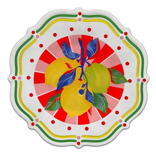 Dolce Vita Limon Pasta Tabağı 22 cm Melamin