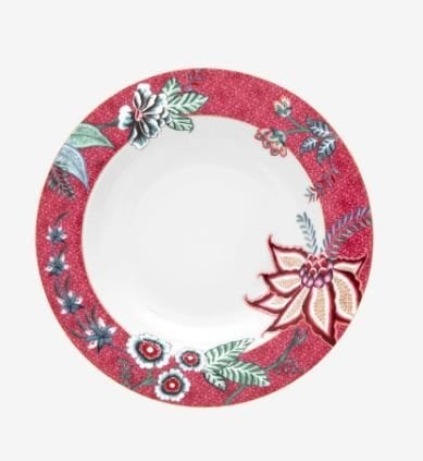 Flower Festival Kırmızı Çorba Tabağı 21.5 cm