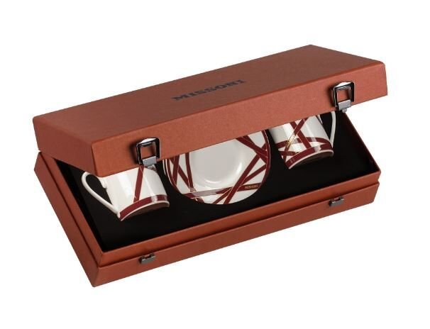 Nastrı 2 adet Bordo şeritli kahve fincanı